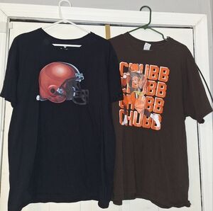 Two Nick Chubb T-shirts~#24~Cleveland Browns~Gildan & Fanatics~NFL~Football~XL